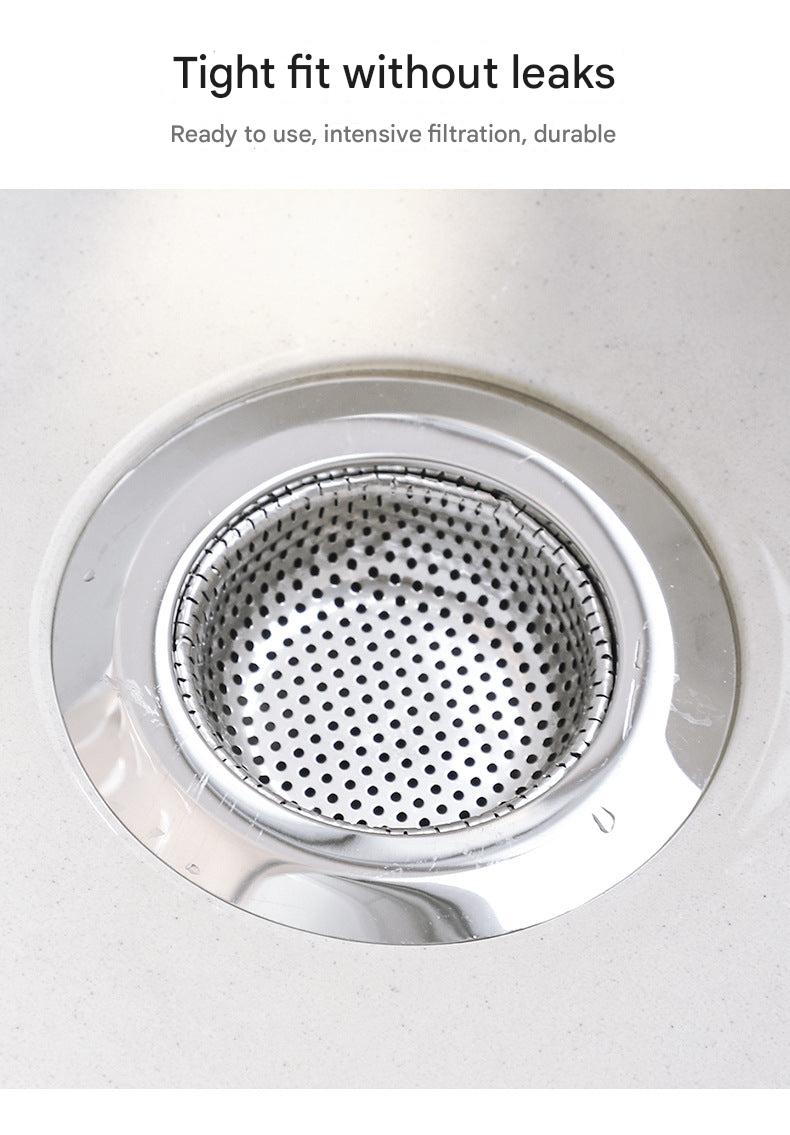 Stainless steel sink strainer displayed in modern kitchen