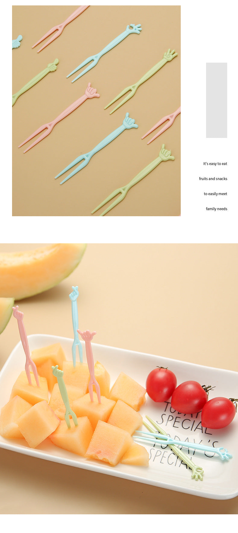 colorful disposable forks displayed in a party setting