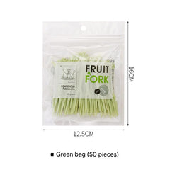 disposable fruit forks in a picnic setup
