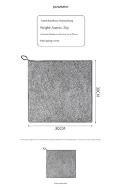 Ultra-absorbent bamboo charcoal cleaning cloth image 1