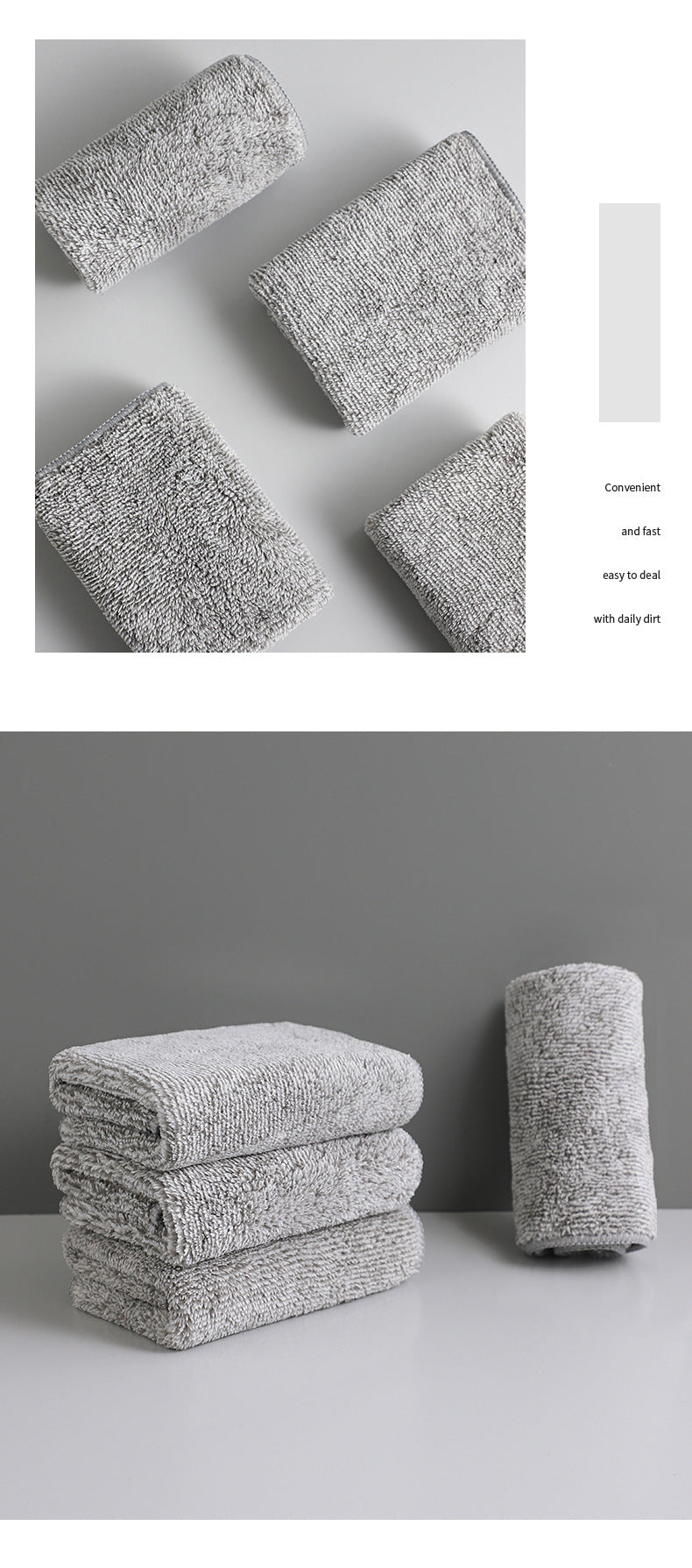 Ultra-absorbent bamboo charcoal cleaning cloth image 1