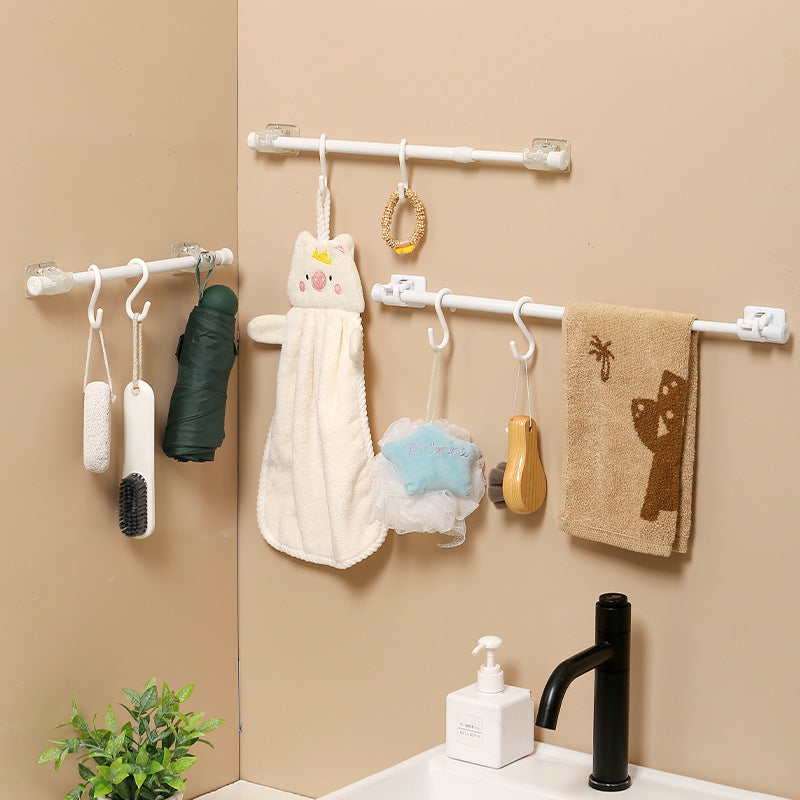 adjustable length curtain rod hooks displayed