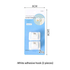 multiple angles of no-drill curtain hooks