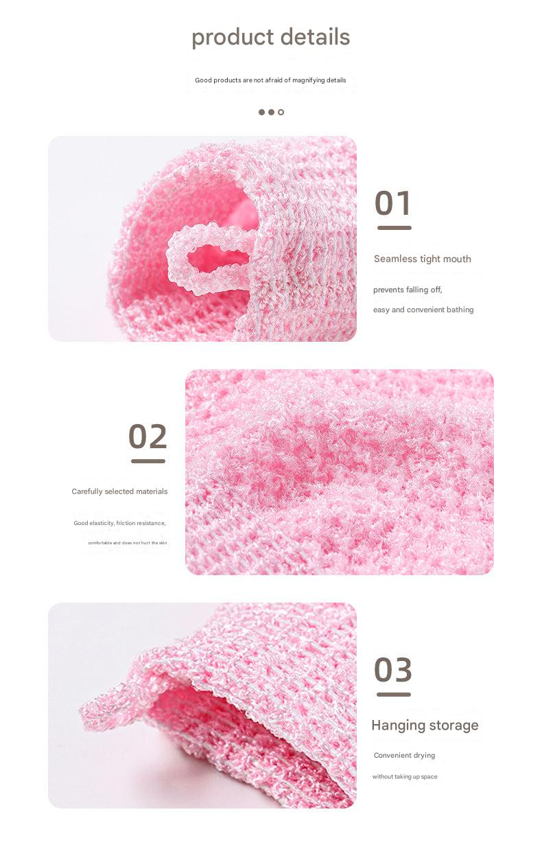 Exfoliating gloves on display
