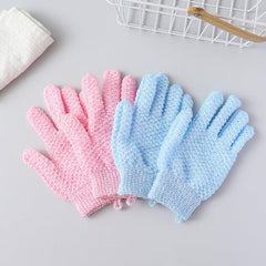 Packaging of exfoliating bath gloves