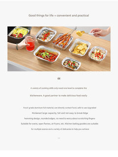 Elegant aluminium foil trays on table