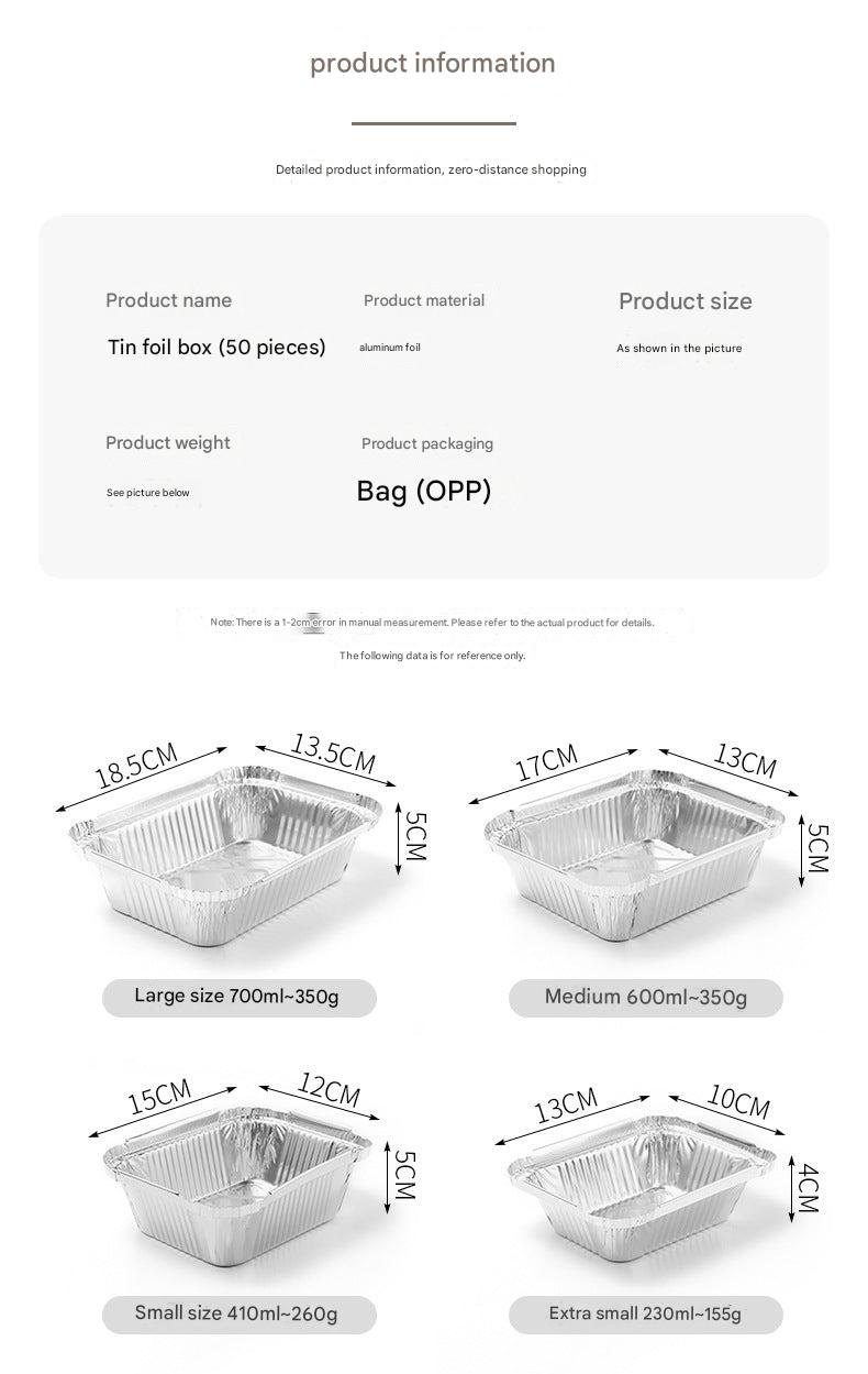 Assorted sizes of aluminium foil trays