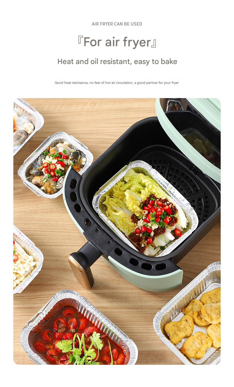 High-density aluminium foil tray with food