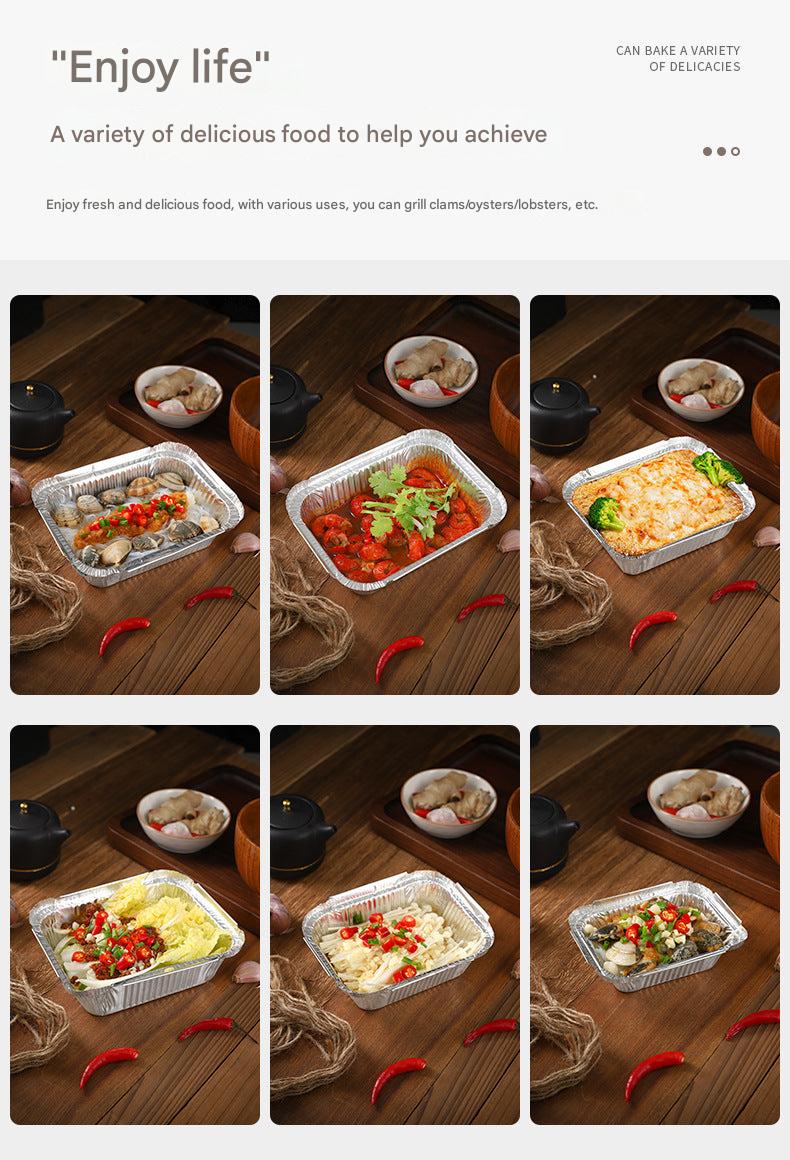 Disposable aluminium foil tray stacked