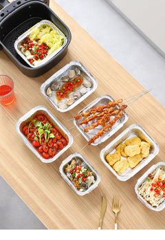 Elegant aluminium foil trays on table