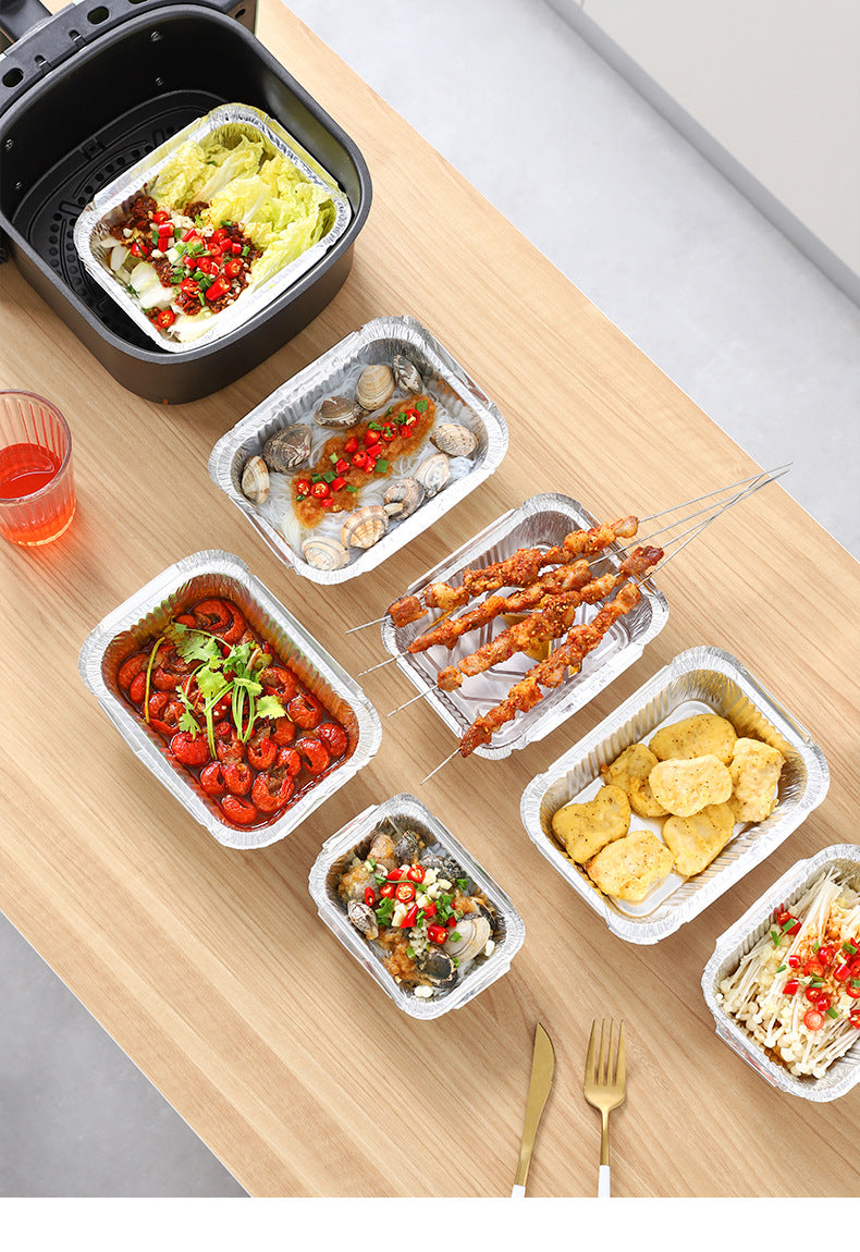 Elegant aluminium foil trays on table