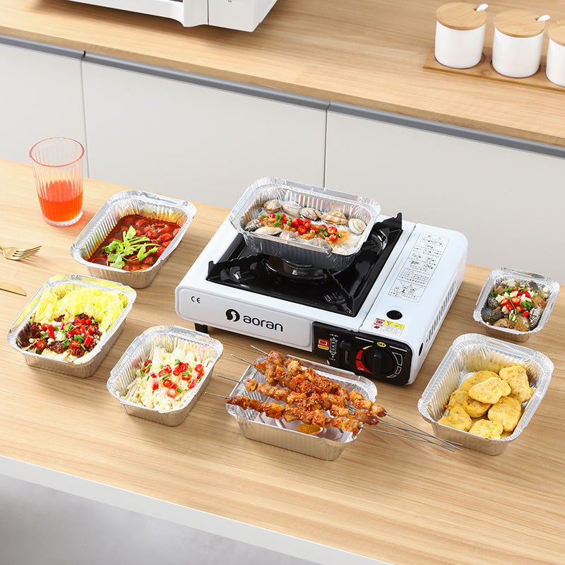 Microwave safe aluminium tray with BBQ dish