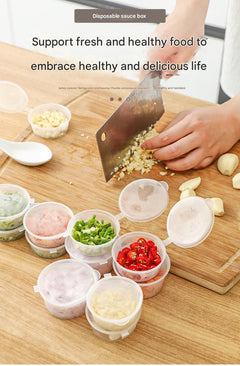 Image of clear disposable sauce container with lid 10