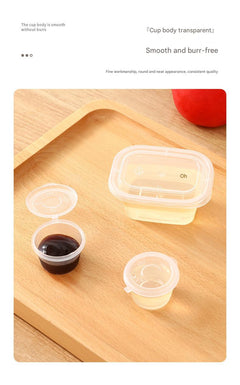 Image of clear disposable sauce container with lid 5