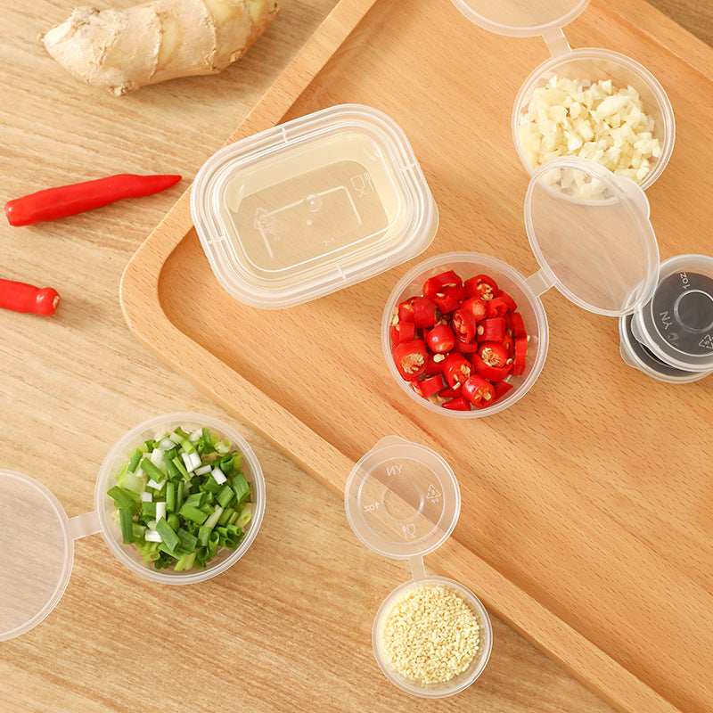 Image of clear disposable sauce container with lid 2