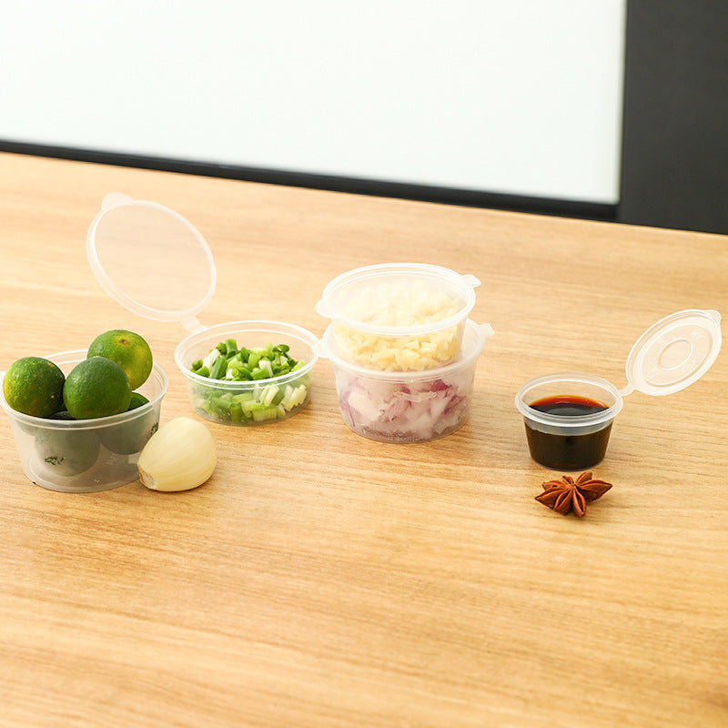 Image of clear disposable sauce container with lid 4