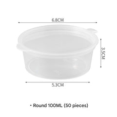 Image of clear disposable sauce container with lid 8