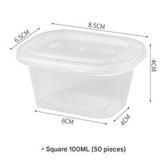 Image of clear disposable sauce container with lid 9