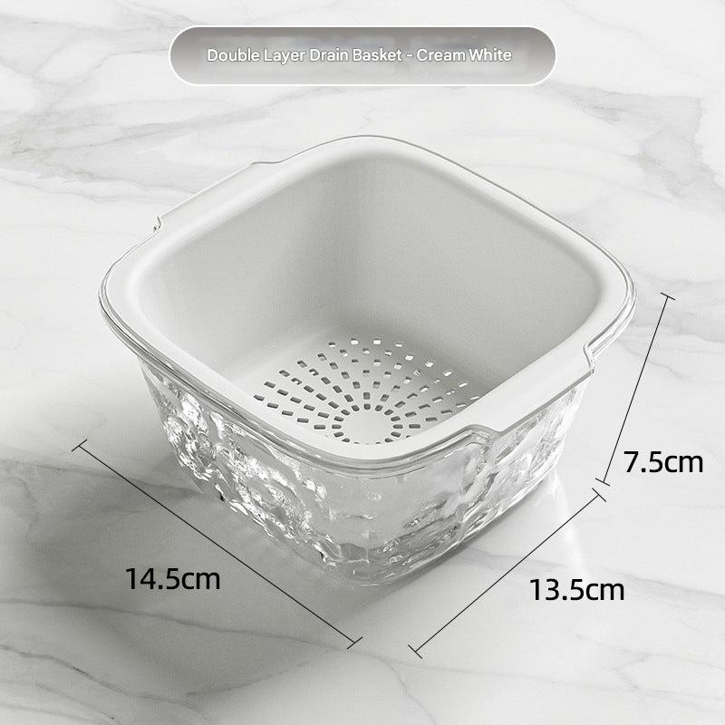 light green double layer strainer for vegetables
