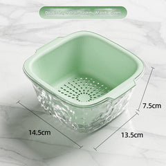 dark green double layer washing basket in use