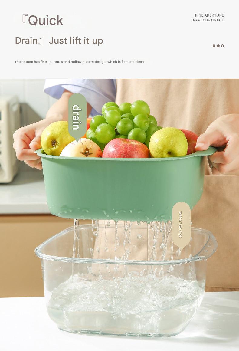 easy-to-clean vegetable washing basket on display