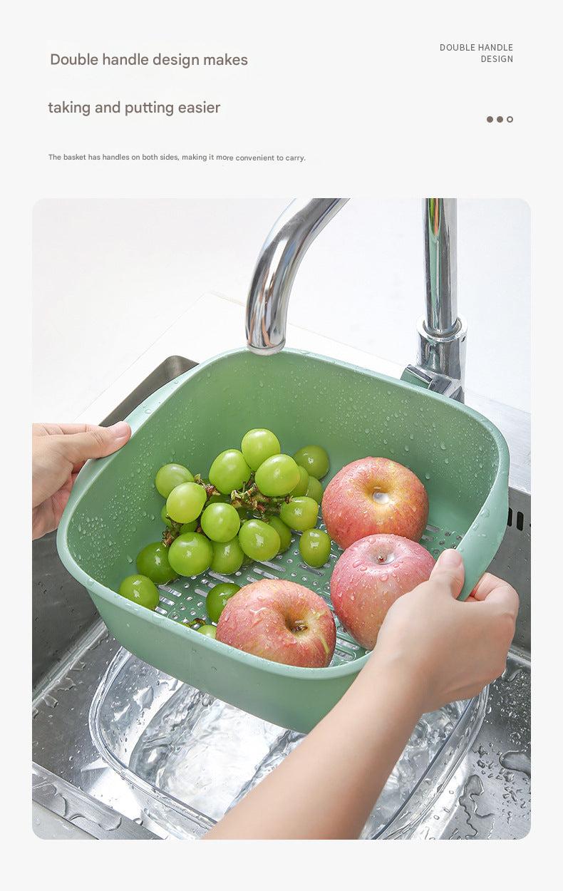 light green double layer strainer for vegetables