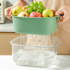 light green double layer strainer for vegetables