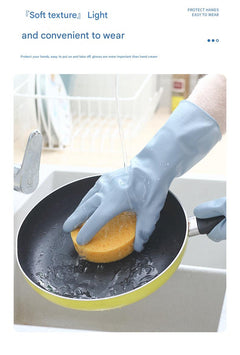 Durable waterproof kitchen dish gloves blue