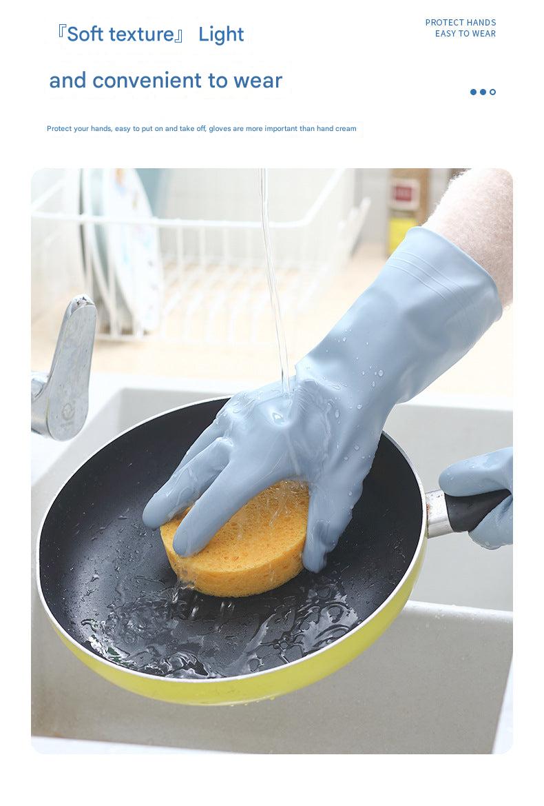 Durable waterproof kitchen dish gloves blue