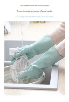 Household dishwashing gloves in vibrant colours
