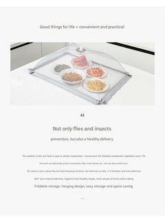 Round food cover shielding food from insects