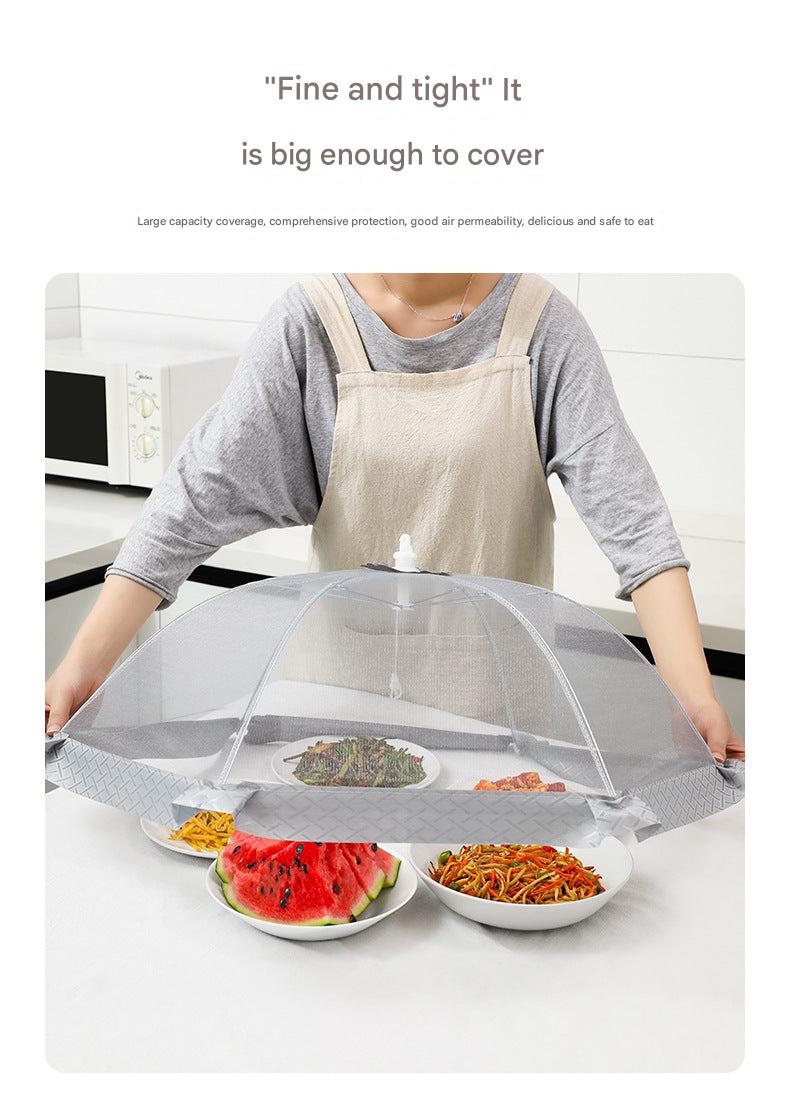 Foldable large food cover protecting dishes outdoors