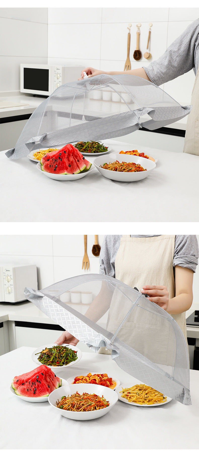 Square food cover for backyard BBQs