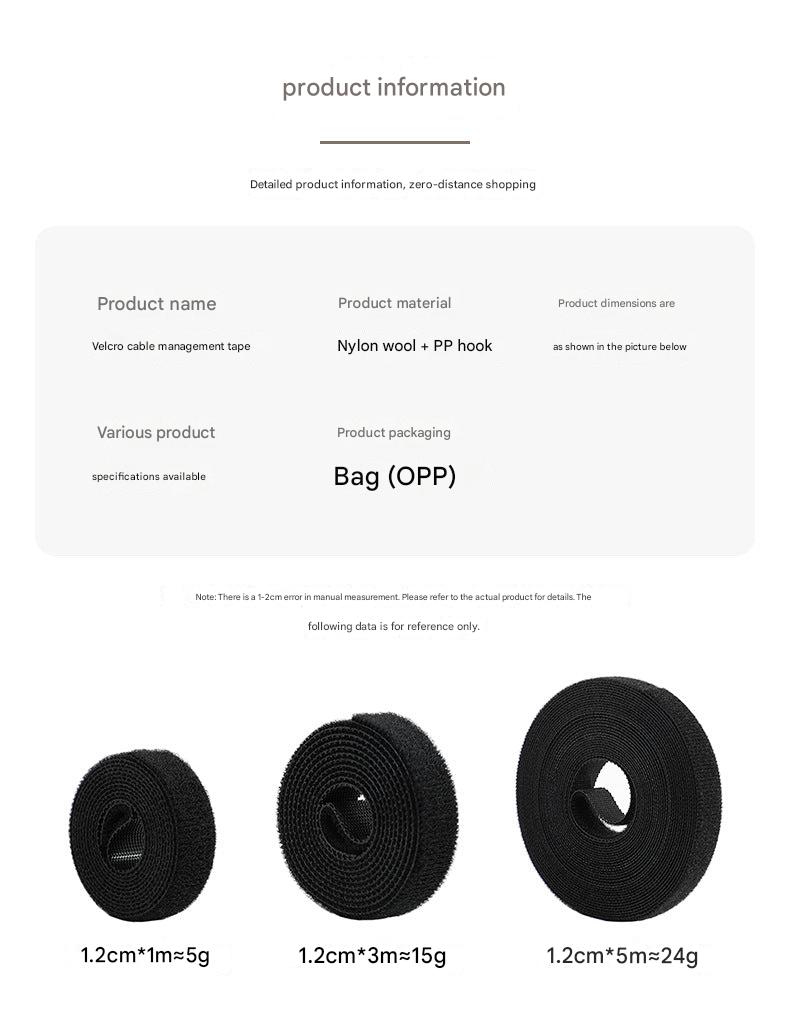 Sleek design of cable organiser with Velcro straps