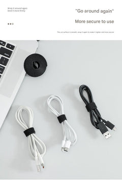 Organised cables at a minimalist workspace