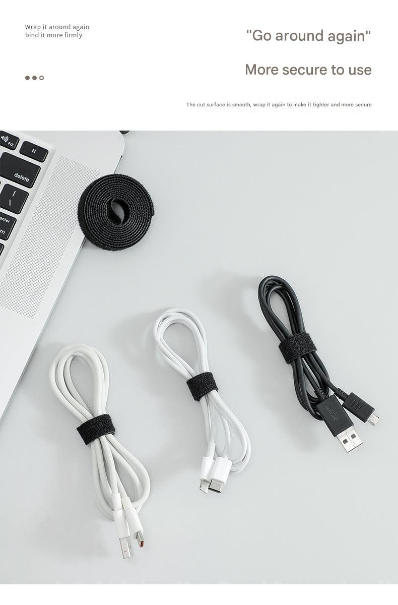 Organised cables at a minimalist workspace