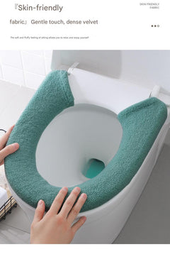 Extra thick toilet seat cover in dark green