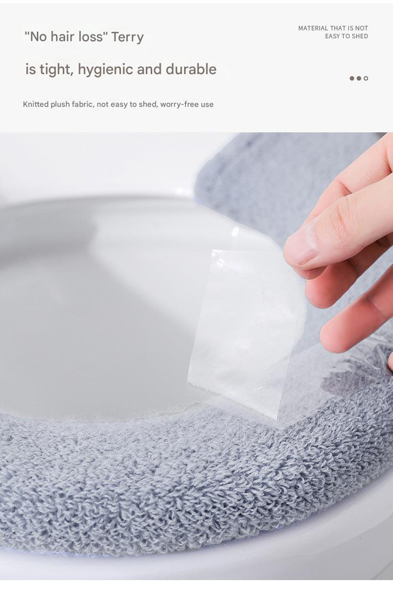 Extra thick toilet seat cover in purple pink