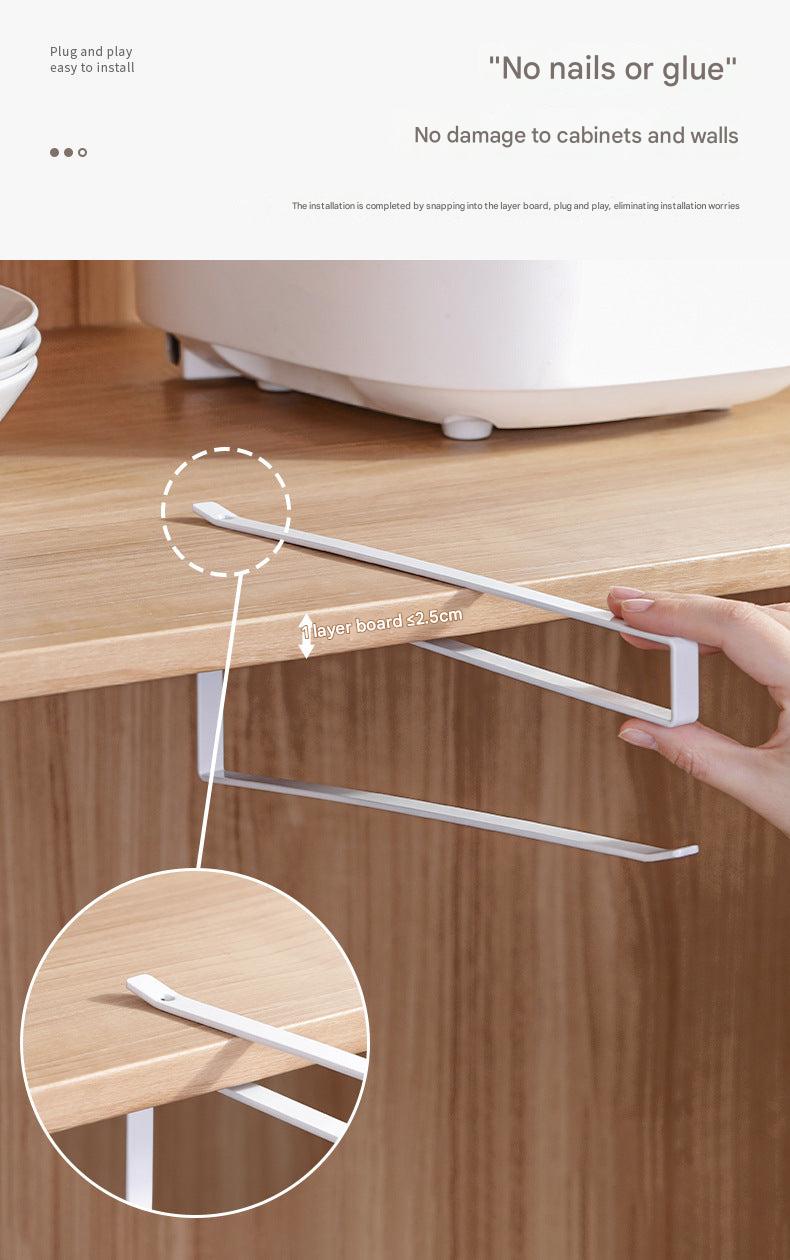 close-up view of kitchen organiser rack