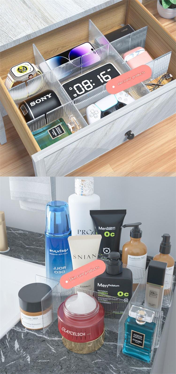 Drawer with dividers keeping items tidy