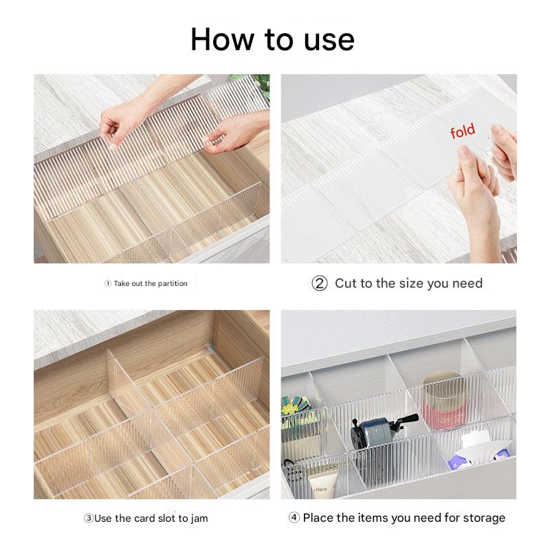 Durable plastic dividers for organizing undergarments