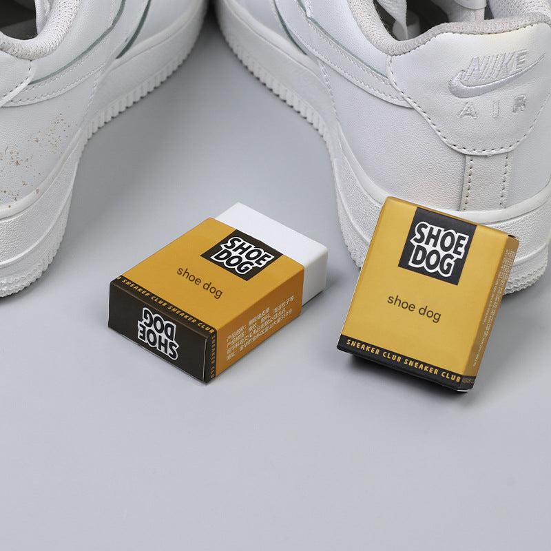 Compact shoe cleaning eraser designed for white shoes