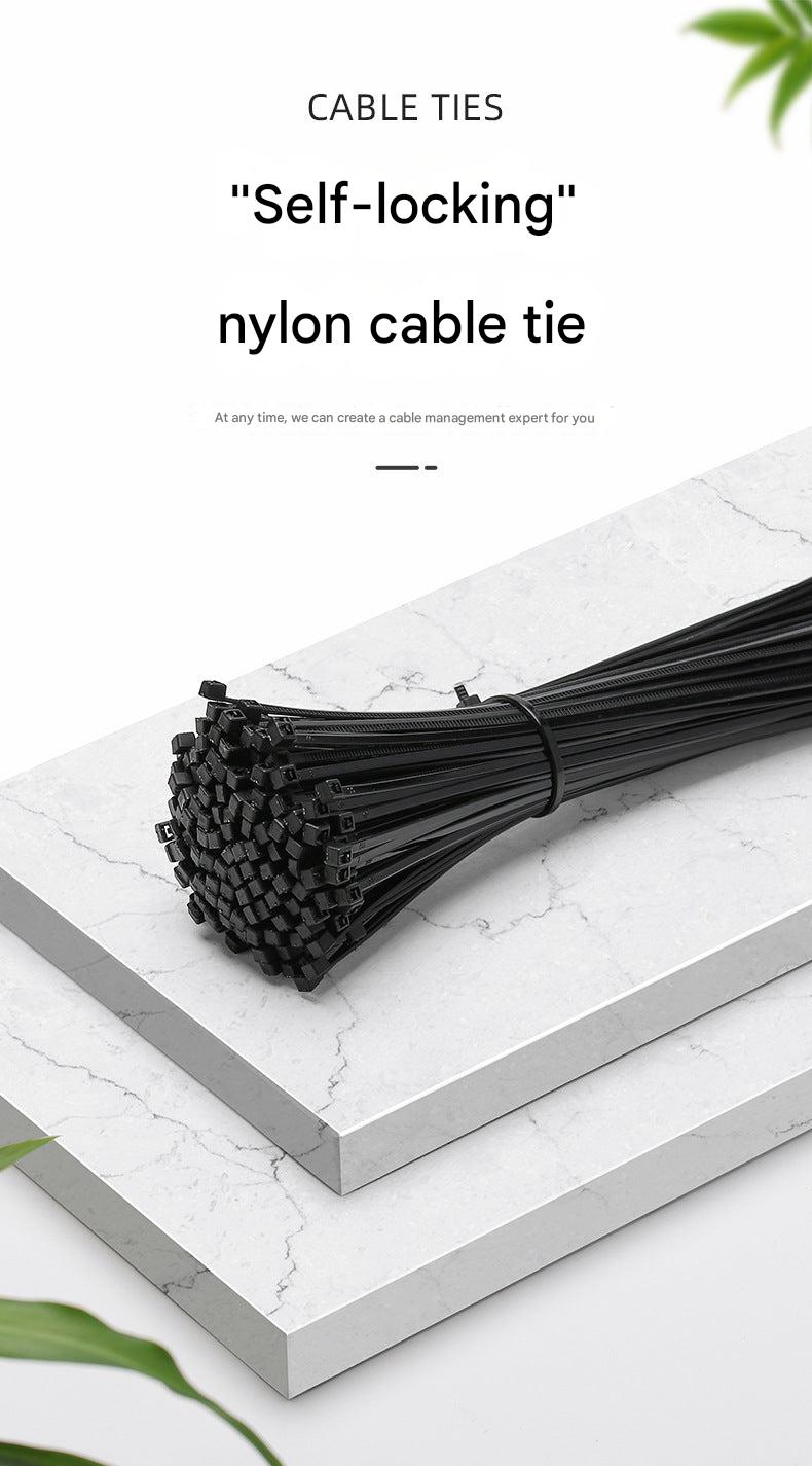 Different sizes of nylon cable ties