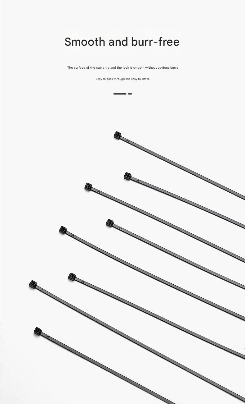 Close up of heavy-duty nylon cable ties