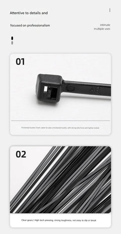 Self-locking mechanism demonstration of cable ties
