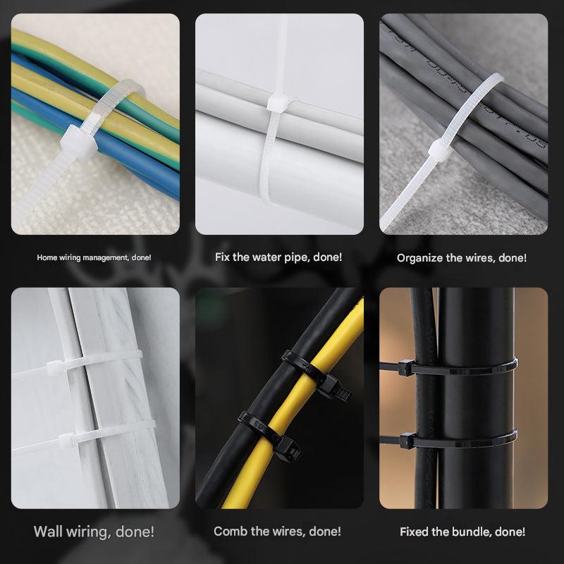 Different sizes of nylon cable ties