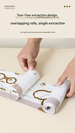 Close-up of tear-resistant kitchen trash bag
