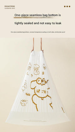 Eco-friendly trash bags on counter