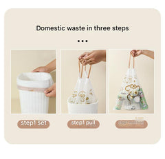 Various sizes of drawstring trash bags