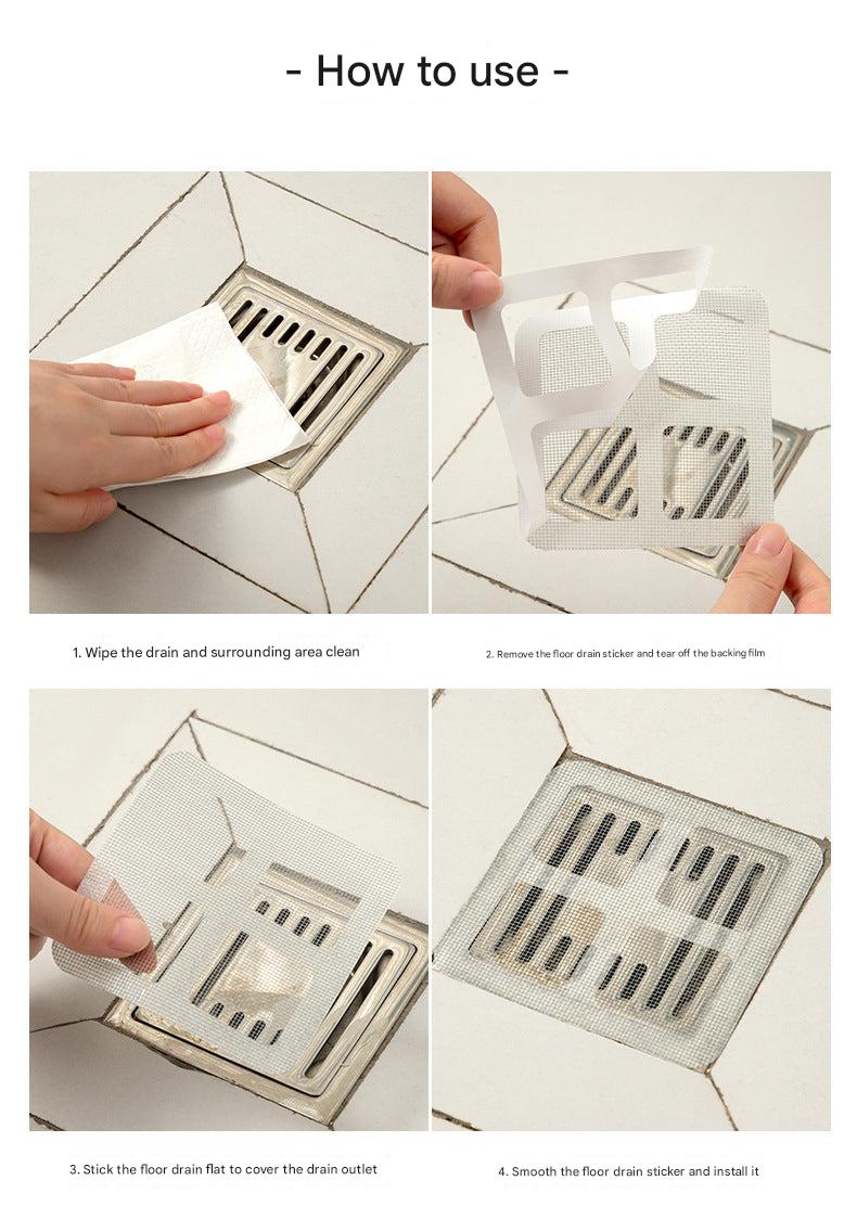 Disposable kitchen drain filter mat in use